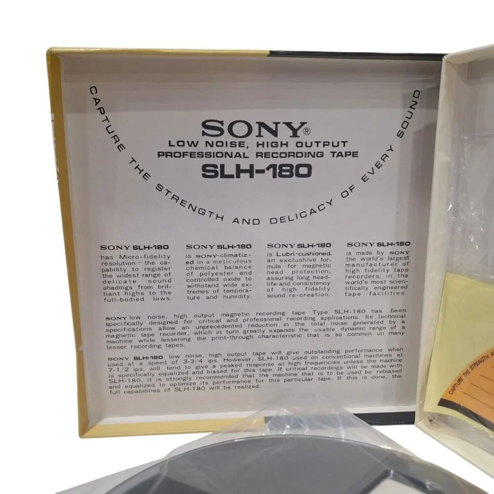 Sony SLH-180 Professional Recording Tape Vintage Low Noise High Output Polyester
